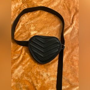 Faux leather heart shaped fanny pack